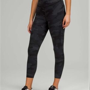 Lululemon Base Pace High-Rise Crop 23" in color Camo Deep Coal Multi